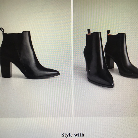 Black Leather Booties New this Season - Picture 2 of 7